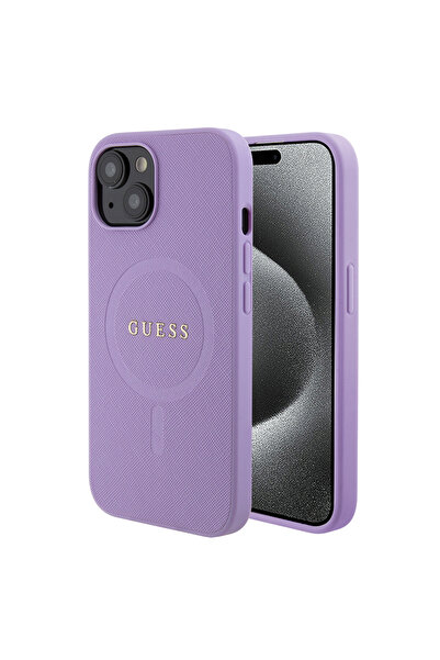 Stef's Cat Husa pentru iPhone 15, Stef's Cat, Saffiano MagSafe (GUHMP15SPSAHM...