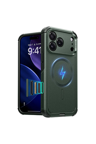 Stef's Cat Калъф за iPhone 17 Pro, Котката на Стеф, Кибер ​ ​ Халолок, Зелен