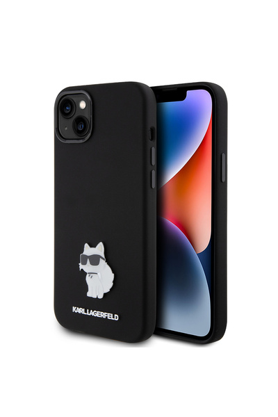 Stef's Cat Θήκη iPhone 15 Plus, Γάτα της Στεφ, Σιλικόνη (KLHCP15MSMHCNPK), μαύρο