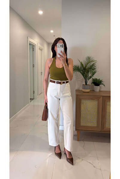 BİRCANÇİL CS Dinna Λευκό Mom Jean