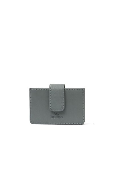 BUENO Shoes Gray Light Leather Unisex Card Holder 01Uc4010