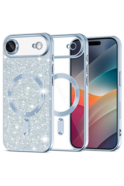 Techsuit Θήκη iPhone 17 Air, Πολυτελής με Γκλίτερ, MagSafe, Αντικραδασμική, Μπλε