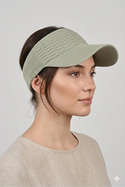mercantoptan Summer Knitted Textured Women's Visor Hat - Sports Style