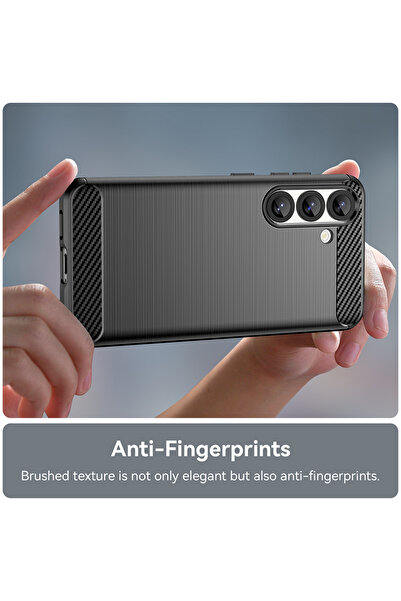 Rao Husa Carbon Silicone pentru Samsung Galaxy S26, carbon si TPU, neagra
