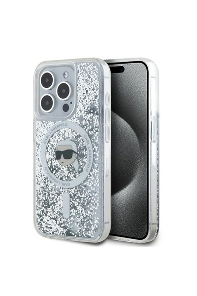 Karl Lagerfeld Husa pentru iPhone 15 Pro, Liquid Glitter MagSafe (KLHMP15LLGK...