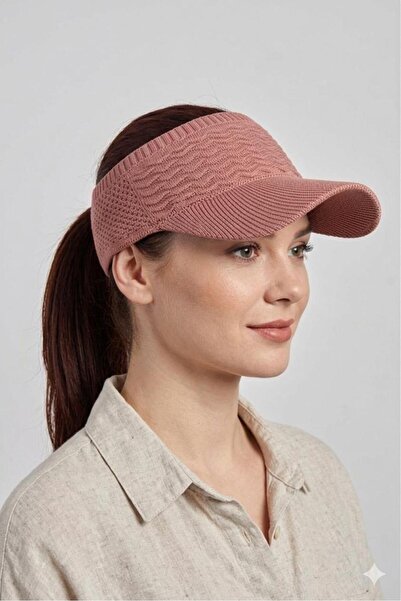 mercantoptan Summer Knitted Textured Women's Visor Hat - Sports Style