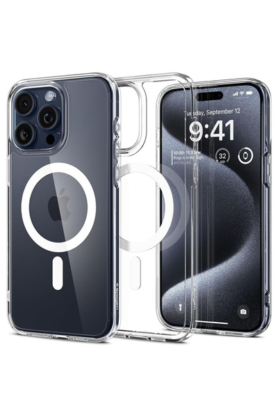 Spigen Husa pentru iPhone 15 Pro, Spigen, Silicon, Alb / Transparent