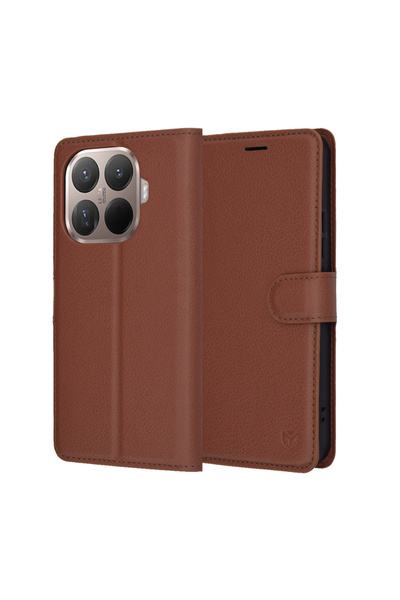 Stef's Cat Husa pentru Xiaomi 15T Pro, Stef's Cat, Leather Folio, maro