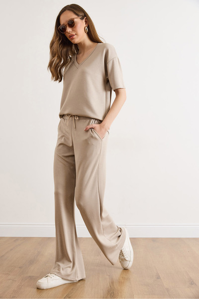 Olalook Γυναικείο Σετ με πέτρινη λαιμόκοψη V και πέτρινο κάτω μέρος με περιεκ...