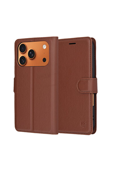 Stef's Cat Husa pentru iPhone 17 Pro Max, Stef's Cat, Leather Folio, maro