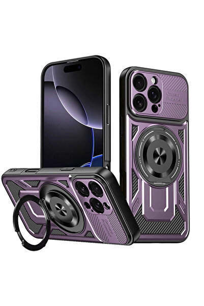 DAMUR Husa TitanFlex Ring Apple iPhone 16 Pro Max, Structură robustă, Suport ...