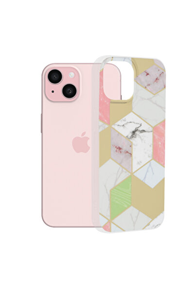 Stef's Cat Husa pentru iPhone 15, Stef's Cat, Marble Series, mov