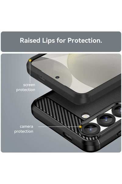 Rao Husa Carbon Silicone pentru Samsung Galaxy S26, carbon si TPU, neagra