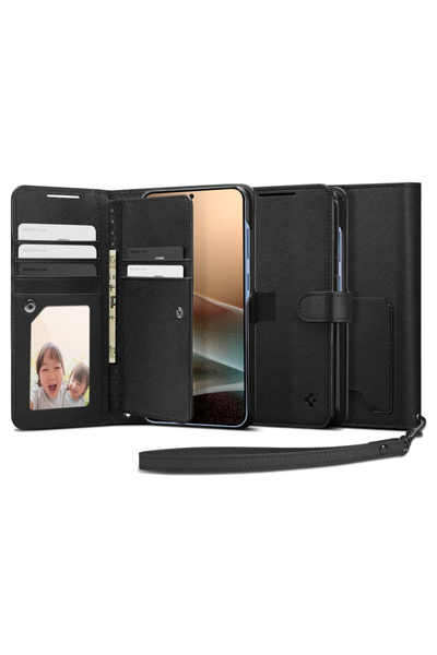Spigen Husa pentru Samsung Galaxy S25 Plus, Spigen, PU, Negru