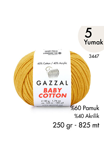 Gazzal Baby Cotton 3447 - Lagana i udobna pamučna pređa za letnje projekte - ...