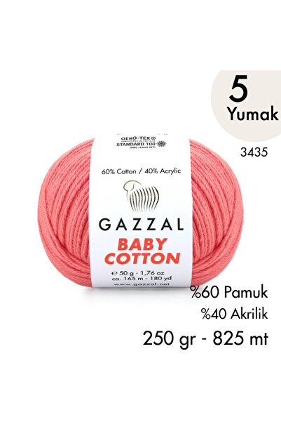Gazzal Baby Cotton 3435-Yazlık Projeler İçin Hafif ve Konforlu Pamuk İplik - ...