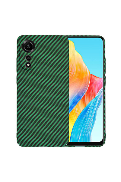 Stef's Cat Калъф за Oppo A78 4G, Stef's Cat, Карбонов фибърен калъф, зелен