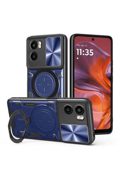 DAMUR Husa LensCover KickStand Motorola Moto G05 / E15, Inel Magnetic, Drop P...