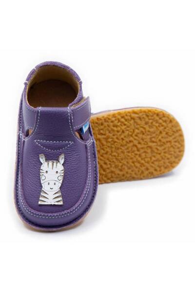 DODO SHOES Pantofi copii barefoot Zebra, Culoare Violet din piele naturala, t...