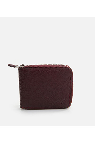 Hotiç Ανδρικό δερμάτινο πορτοφόλι σε μπορντό χρώμα