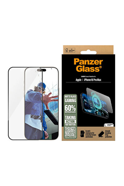 OEM Folie de protectie pentru iPhone 16 Pro Max, PanzerGlass®, negru