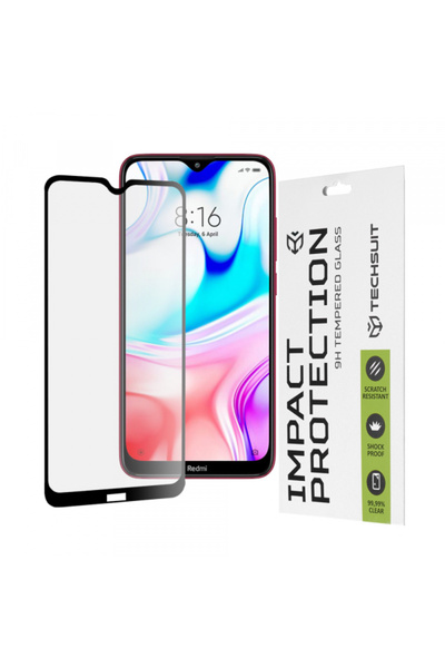 Techsuit Φιλμ προστασίας οθόνης για Xiaomi Redmi 8A / 8, Techsuit, Γυαλί, Μαύρο