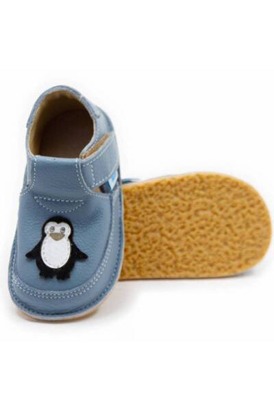DODO SHOES Pantofi copii barefoot Pinguin, Culoare Baby Blue din piele natura...