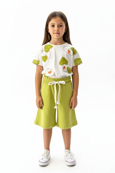 Toontoy Κοριτσίστικο σετ 2 τεμαχίων Capri με κοντό μανίκι και στάμπα - Μπλουζ...