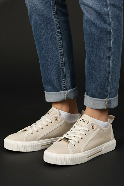 İnci حذاء كاجوال نسائي يومي باللون البيج DP-8663