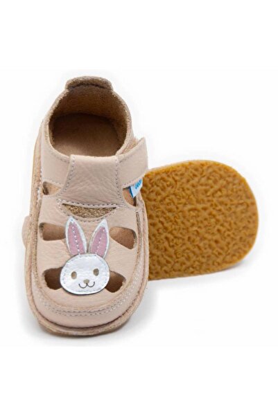 DODO SHOES Sandale copii barefoot Iepuras, Culoare Cream din piele naturala, ...