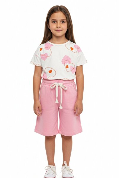 Toontoy Κοριτσίστικο σετ 2 τεμαχίων Capri με κοντό μανίκι και στάμπα - Μπλουζ...