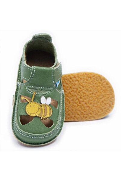 DODO SHOES Sandale copii barefoot Albinuta Maia, Culoare Verde din piele natu...