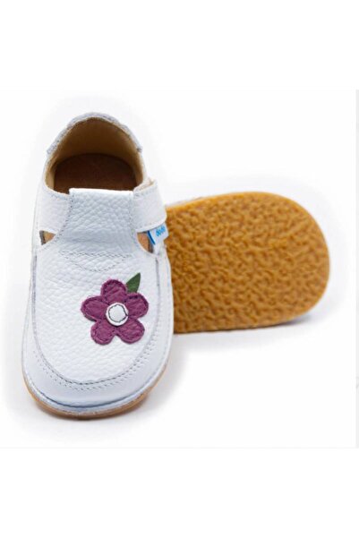 DODO SHOES Pantofi copii barefoot Wild Flower, Culoare Alb din piele naturala...