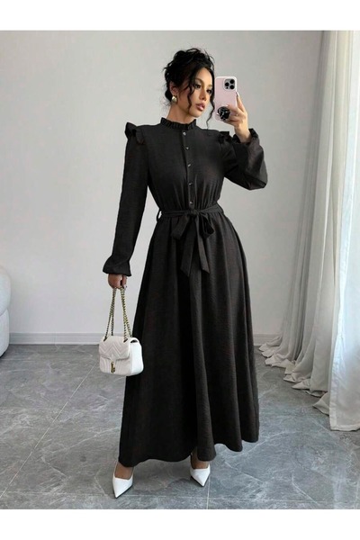 Iuliashop Rochie lungă neagră Olga - M