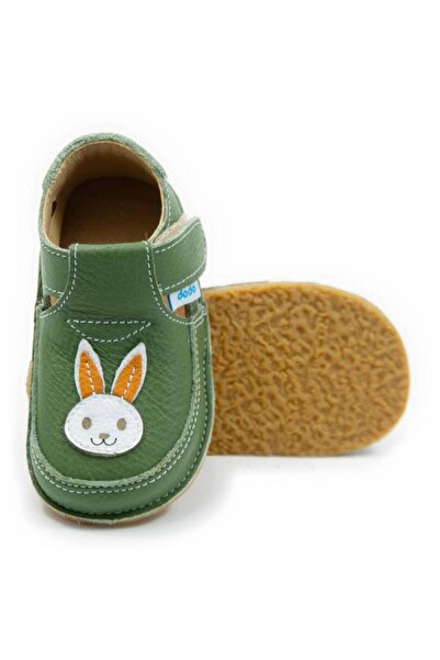 DODO SHOES Pantofi copii barefoot Iepuras, Culoare Verde din piele naturala, ...