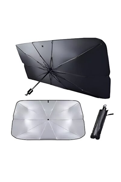 Trendily Πτυσσόμενη Ομπρέλα Σκίασης Αυτοκινήτου, eSimplu ® Μαύρο/Ασημί, Καθολ...