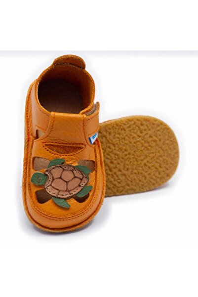 DODO SHOES Sandale copii barefoot Turtle, Culoare Mandarina din piele natural...