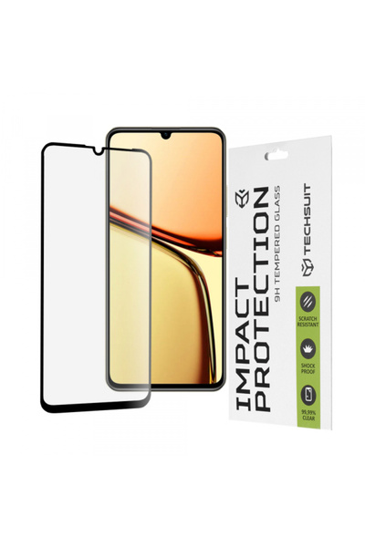 Techsuit Φιλμ προστασίας για Realme C63 / C61, Techsuit, Γυαλί, Μαύρο