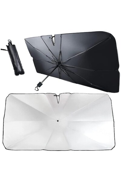 Trendily Αναδιπλούμενο Αντηλιακό Αυτοκινήτου, 140x80εκ., Προστασία UV, Ασημί ...