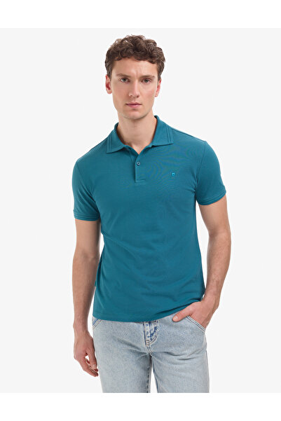 Pierre Cardin Zümrüt Slim Fit 100% Βαμβακερό Μπλουζάκι Πόλο Γιακά Βασικής Σχε...