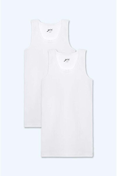 Brix Tricou pentru fete, pachet de 2, 100% bumbac, culoare albă 6003