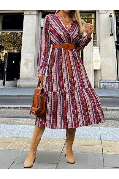 Iuliashop Rochie midi multicoloră Roselind - M