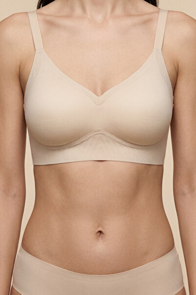 C&City Balensiz Dikişsiz Lazer Kesim Pedli Sütyen CC422 Ten