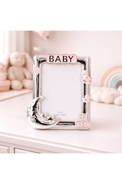 Azay Ροζ κορνίζα φωτογραφίας με διακοσμητικά στοιχεία, 10x15 εκ., Κορνίζα φωτ...