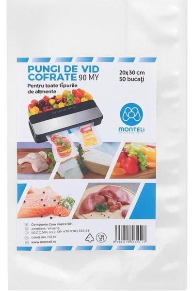MONTELI Pungi de vid Gofrate 90 microni 20x30 50/set