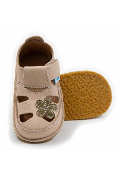 DODO SHOES Sandale copii barefoot Floare de camp, Culoare Cream din piele nat...