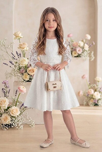 Zaziko Kids Κοριτσίστικο φόρεμα με τσάντα και δετά μανίκια κάπρι ELB2013