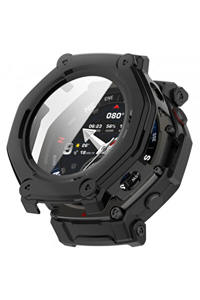 Techsuit Προστασία για ρολόι Amazfit, Techsuit, Πλαστικό, Μαύρο
