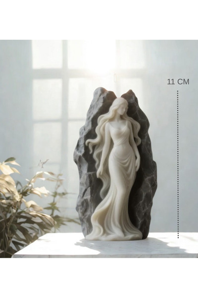 Women's Candle Carved in Decorative Stone