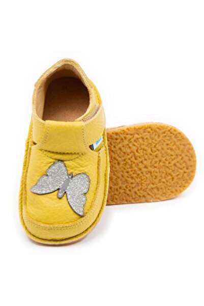 DODO SHOES Pantofi copii barefoot Sparkling Butterfly, Culoare Galben, piele ...